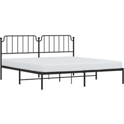 Cadre De Lit Métal Sans Matelas Avec Tête De Lit Noir 193x203cm Vidaxl