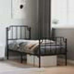 vidaXL Cadre de lit métal sans matelas avec pied de lit noir 80x200 cm - 80 x 200 cm