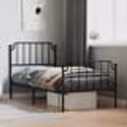 vidaXL Cadre de lit métal sans matelas avec pied de lit noir 90x200 cm - 90 x 200 cm