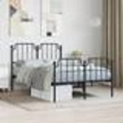 vidaXL Cadre de lit métal sans matelas avec pied de lit noir 120x200cm - 120 x 200 cm