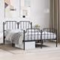 vidaXL Cadre de lit métal sans matelas avec pied de lit noir 140x190cm - 140 x 190 cm