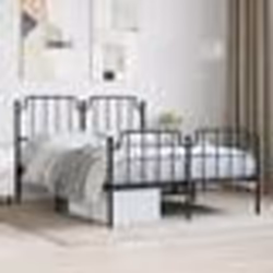 vidaXL Cadre de lit métal sans matelas avec pied de lit noir 140x200cm - 140 x 200 cm
