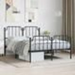 vidaXL Cadre de lit métal sans matelas avec pied de lit noir 140x200cm - 140 x 200 cm