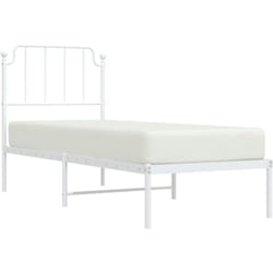 Vidaxl - Cadre de lit métal sans matelas avec tête de lit blanc 75x190cm