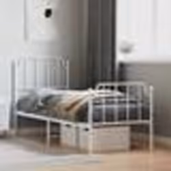 vidaXL Cadre de lit métal sans matelas avec pied de lit blanc 80x200cm - 80 x 200 cm