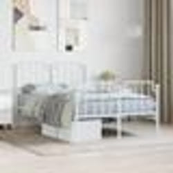vidaXL Cadre de lit métal sans matelas et pied de lit blanc 120x200 cm - 120 x 200 cm