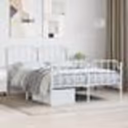 vidaXL Cadre de lit métal sans matelas et pied de lit blanc 140x190 cm - 140 x 190 cm