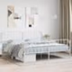 vidaXL Cadre de lit métal sans matelas et pied de lit blanc 200x200 cm - 200 x 200 cm