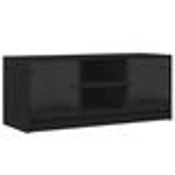 vidaXL Meuble TV avec portes en verre noir 102x37x42 cm