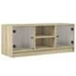 vidaXL Meuble TV avec portes en verre chêne sonoma 102x37x42 cm