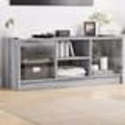 vidaXL Meuble TV avec portes en verre sonoma gris 102x37x42 cm