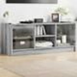 vidaXL Meuble TV avec portes en verre sonoma gris 102x37x42 cm