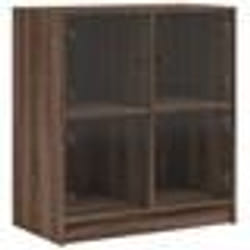 vidaXL Armoire latérale avec portes en verre chêne marron 68x37x75,5cm
