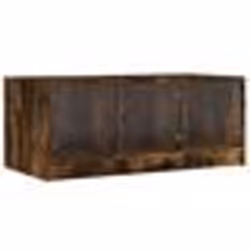 vidaXL Table basse avec portes en verre chêne fumé 102x50x42 cm