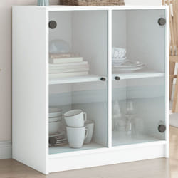 Armoire latérale avec portes en verre blanc 68x37x75,5 cm Vidaxl