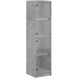 Buffet avec portes en verre gris béton 35x37x142 cm Vidaxl