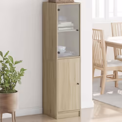 vidaXL Buffet avec porte en verre chêne sonoma 35x37x142 cm