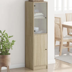vidaXL Buffet avec porte en verre chêne sonoma 35x37x142 cm