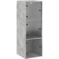 Armoire murale avec portes en verre gris béton 35x37x100 cm Vidaxl