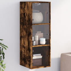 Armoire murale avec portes en verre chêne fumé 35x37x100 cm Vidaxl