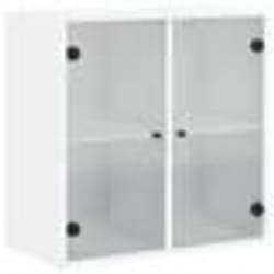vidaXL Armoire murale avec portes en verre blanc 68x37x68,5 cm