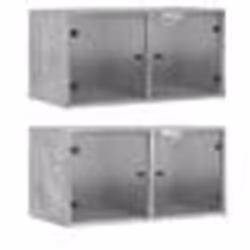vidaXL Armoires murales et portes vitrées 2pcs gris béton 68,5x37x35cm