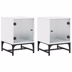 VidaXL 836519, Blanc, Verre, Acier, Bois, 60 kg, 350 mm, 370 mm, 500 mm