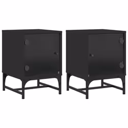 VidaXL 836521, Noir, Verre, Acier, Bois, 60 kg, 350 mm, 370 mm, 500 mm