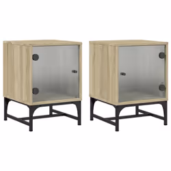 VidaXL 836523, Chêne, Verre, Acier, Bois, 60 kg, 350 mm, 370 mm, 500 mm