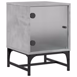 VidaXL 836525, Couleur du béton, Verre, Acier, Bois, 60 kg, 350 mm, 370 mm, 500 mm