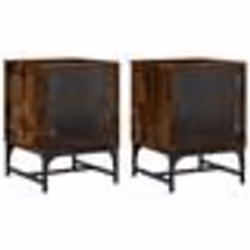 vidaXL Tables de chevet et portes vitrées 2 pcs chêne fumé 35x37x50 cm