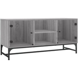 Vidaxl - Meuble tv avec portes en verre sonoma gris 102x37x50 cm