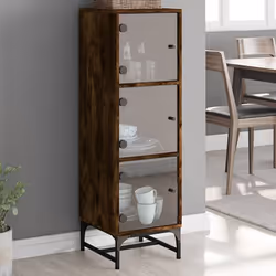 vidaXL Buffet avec Portes en Verre Armoire Latérale avec Rangement Meuble de Salon Salle de Séjour Intérieur Moderne 836564