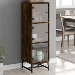 vidaXL Buffet avec Portes en Verre Armoire Latérale avec Rangement Meuble de Salon Salle de Séjour Intérieur Moderne 836564