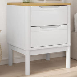 Table de chevet floro blanc 45x39x57 cm bois de pin massif - Vidaxl