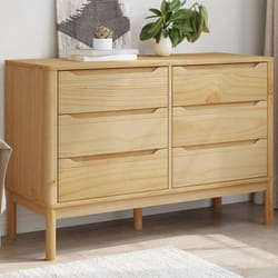 Commode floro cire marron bois de pin massif Vidaxl