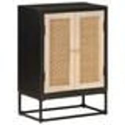 vidaXL Buffet noir 55x30x76 cm bois massif de manguier et fer