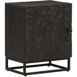 Vidaxl - Table de chevet noir 40x30x50 cm bois massif manguier et fer