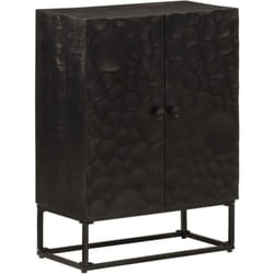 Buffet noir 55x30x76 cm bois massif de manguier et fer Vidaxl