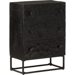 Commode noir 55x30x76 cm bois massif de manguier et fer Vidaxl