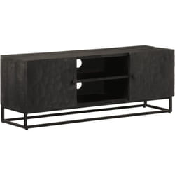 Vidaxl - Meuble tv noir 110x30x40 cm bois massif de manguier et fer
