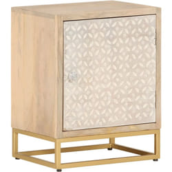 Vidaxl - Table de chevet 40x30x50 cm bois massif manguier et fer