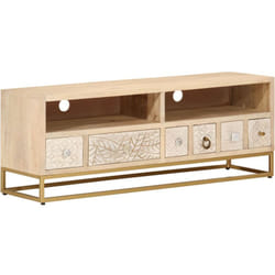Vidaxl - Meuble tv 110x30x40 cm bois massif de manguier et fer