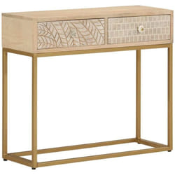 Table console 90x30x76 cm bois massif de manguier et fer vidaXL