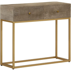 Table console 90x30x76 cm bois massif de manguier et fer Vidaxl