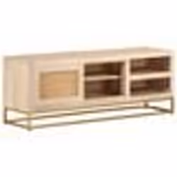 vidaXL Meuble TV 110x30x40 cm bois massif de manguier et fer