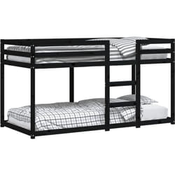 Lit superposé sans matelas noir 90x200 cm bois de pin massif vidaXL