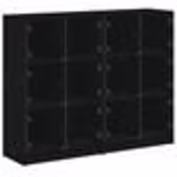 vidaXL Bibliothèque avec portes noir 136x37x109 cm bois d'ingénierie
