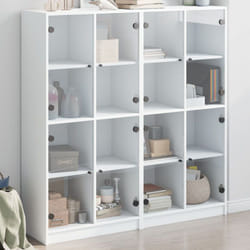 Bibliothèque avec portes blanc 136x37x142 cm bois d ingénierie