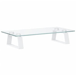 Support de moniteur blanc 40x20x8 cm verre trempé et métal Vidaxl